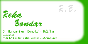 reka bondar business card